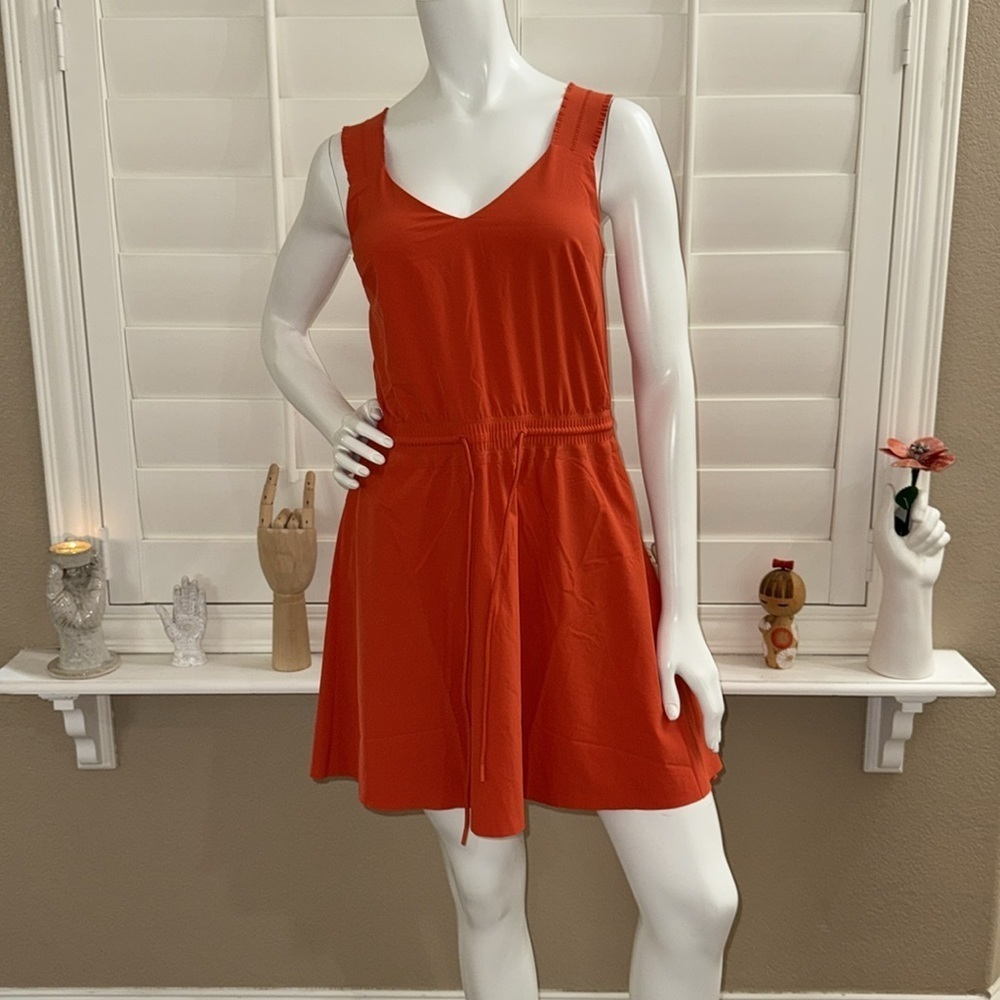 Athleta Savannah Strap Mini Dress Poppy Orange